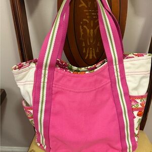 Vera Bradley Pink and White Mini Tote Bag